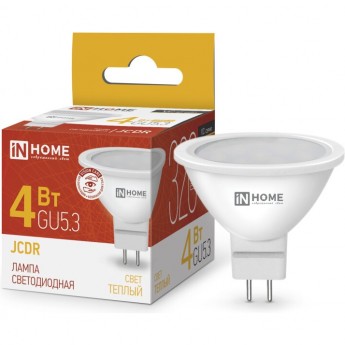 Лампа светодиодная IN HOME LED-JCDR-VC 4Вт 230В GU5.3 3000К 320Лм