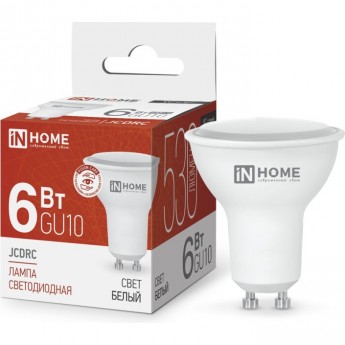 Лампа светодиодная IN HOME LED-JCDRC-VC 6Вт 230В GU10 4000К 530Лм