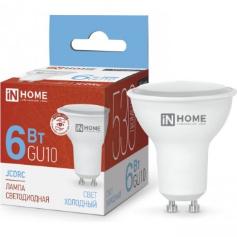 Лампа светодиодная IN HOME LED-JCDRC-VC 6Вт 230В GU10 6500К 530Лм