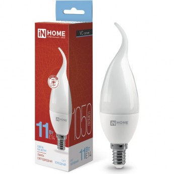 Лампа светодиодная LED-СВЕЧА НА ВЕТРУ-VC 11Вт 230В Е14 6500К 1050Лм IN HOME