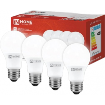 Лампа светодиодная IN HOME LED-A60-VC 4PACK 12Вт 230В Е27 4000К 1140Лм Лампа светодиодная IN HOME LED-A60-VC 4PACK 12Вт 230В Е27 4000К 1140Лм