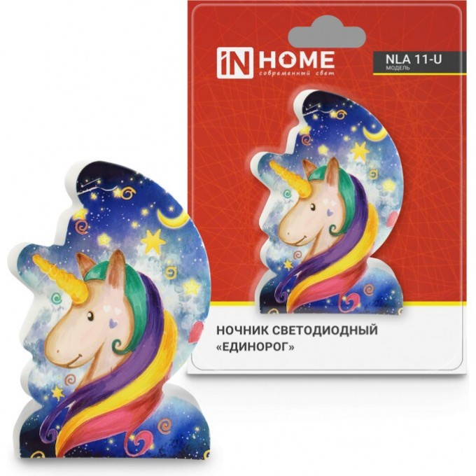 Ночник светодиодный IN HOME NLA 11-U ЕДИНОРОГ 230В с выключателем 4690612036618