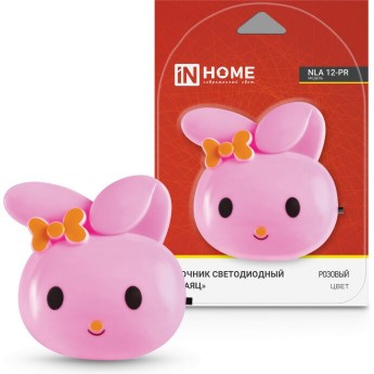 Ночник светодиодный IN HOME NLA 12-RP ЗАЯЦ 230В с выключателем (розовый) Ночник светодиодный IN HOME NLA 12-RP ЗАЯЦ 230В с выключателем (розовый)