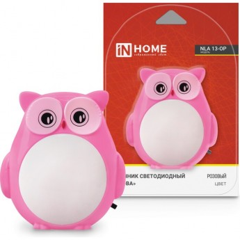 Ночник светодиодный IN HOME NLA 13-OP СОВА 230В с выключателем (розовый) Ночник светодиодный IN HOME NLA 13-OP СОВА 230В с выключателем (розовый)