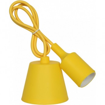 Патрон Е27 силиконовый со шнуром 1м желтый IN HOME