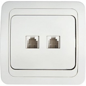 Розетка компьютерная двойная RJ-45 CLASSICO белая 2136 IN HOME