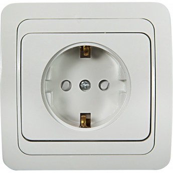 Розетка одинарная с заземлением со шторкой CLASSICO белая 2028X IN HOME Розетка одинарная с заземлением со шторкой CLASSICO белая 2028X IN HOME