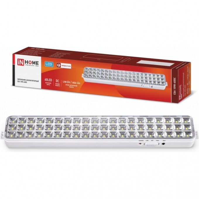 Светильник светодиодный аварийный СБА 1098-60DC 60 LED 2.0AH LITHIUM BATTERY DC IN HOME 4690612029528