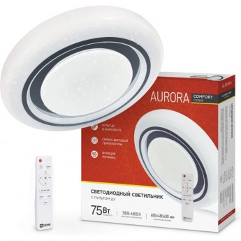Светильник светодиодный COMFORT AURORA 75Вт 230В 3000-6500K 6000Лм 500X70мм с пультом ДУ IN HOME