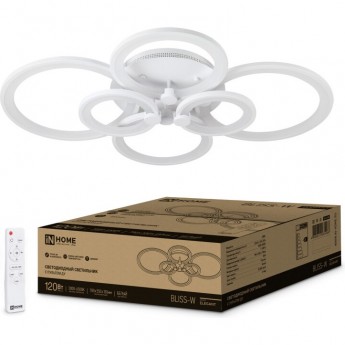 Светильник светодиодный ELEGANT BLISS-120W 120Вт 230В 3000-4000-6500K 8400Лм 780х550х130мм C пультом ДУ белый IN HOME Светильник светодиодный ELEGANT BLISS-120W 120Вт 230В 3000-4000-6500K 8400Лм 780х550х130мм C пультом ДУ белый IN HOME