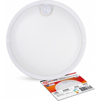 Светильник светодиодный герметичный СПП-Д-КРУГ 18Вт 230В 6500К 1440Лм с датчиком движения IP65 IN HOME Светильник светодиодный герметичный СПП-Д-КРУГ 18Вт 230В 6500К 1440Лм с датчиком движения IP65 IN HOME