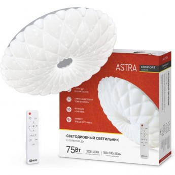 Светильник светодиодный IN HOME COMFORT ASTRA 75Вт 230В 3000-6500K 6000Лм 500х100 мм с пультом ДУ