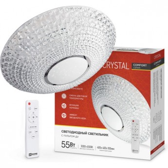 Светильник светодиодный IN HOME COMFORT CRYSTAL 55Вт 230В 3000-6500K 4400Лм 400X100 мм с пультом ДУ