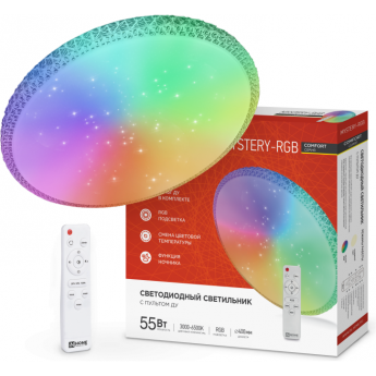 Светильник светодиодный IN HOME COMFORT MYSTERY-RGB 55Вт 230В 3000-6500K 4400Лм 400x70мм с пультом дистанционного управления