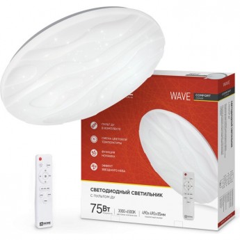 Светильник светодиодный IN HOME COMFORT WAVE 75Вт 230В 3000-6500K 6000Лм 500х85 мм с пультом ДУ