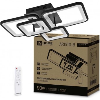Светильник светодиодный IN HOME ELEGANT ARISTO-B 90Вт 230В 3000-6500K 7000Лм 535х370х151мм пульт ДУ черный Светильник светодиодный IN HOME ELEGANT ARISTO-B 90Вт 230В 3000-6500K 7000Лм 535х370х151мм пульт ДУ черный