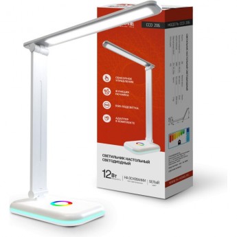 Светильник светодиодный IN HOME ССО 20Б 12Вт 6500К 640Лм RGB-подсветка, сенсор-диммер, с адаптером (белый) Светильник светодиодный IN HOME ССО 20Б 12Вт 6500К 640Лм RGB-подсветка, сенсор-диммер, с адаптером (белый)