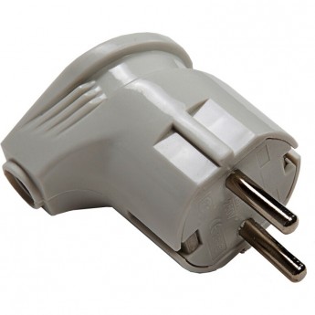 Вилка угловая с заземлением 16А белая 4110 IN HOME