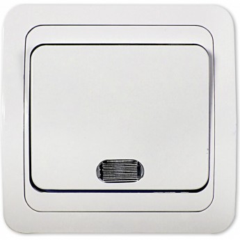 Выключатель одноклавишный с подсветкой CLASSICO белый 2121 IN HOME